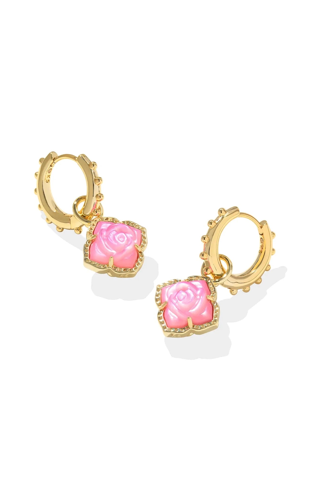 Mallory Rose Gold Huggie Earrings - Blush