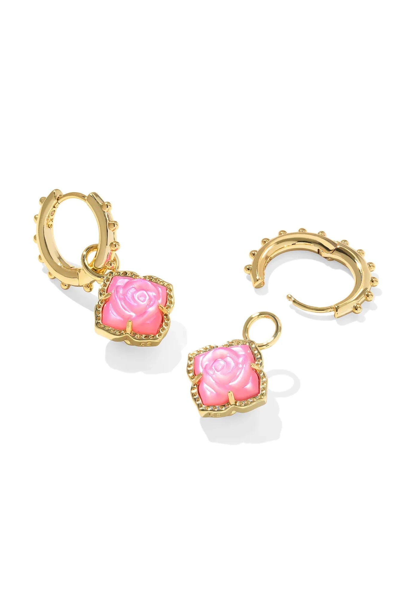 Mallory Rose Gold Huggie Earrings - Blush
