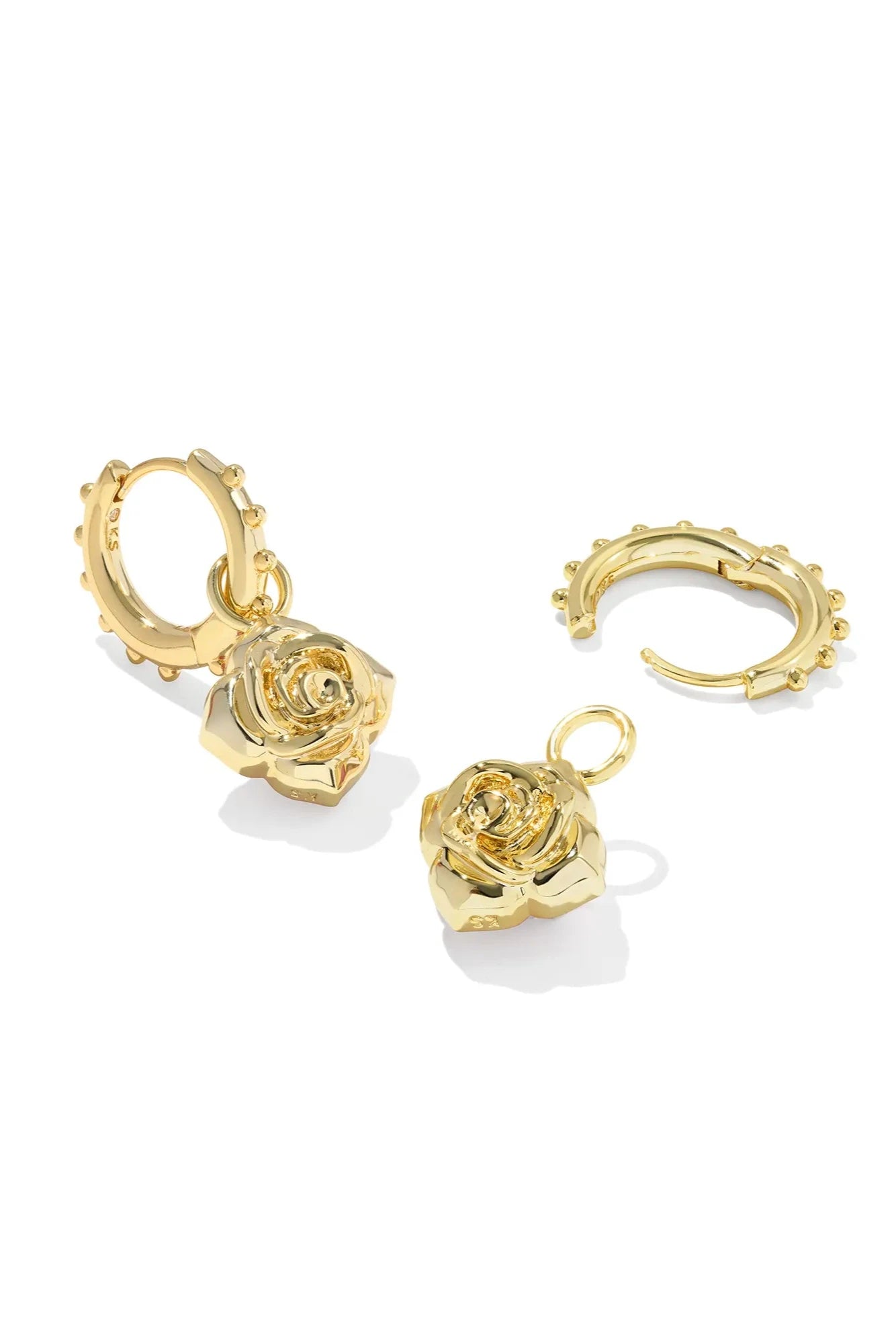 Mallory Rose Gold Huggie Earrings - Ivory