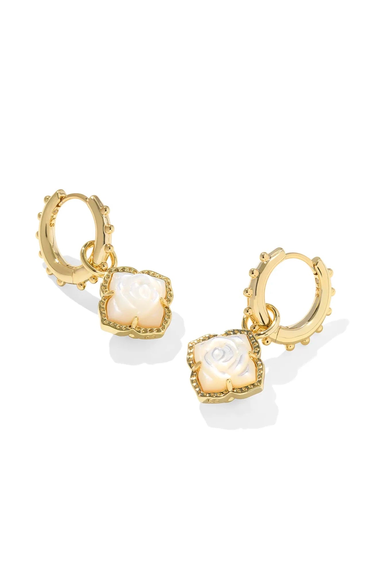 Mallory Rose Gold Huggie Earrings - Ivory
