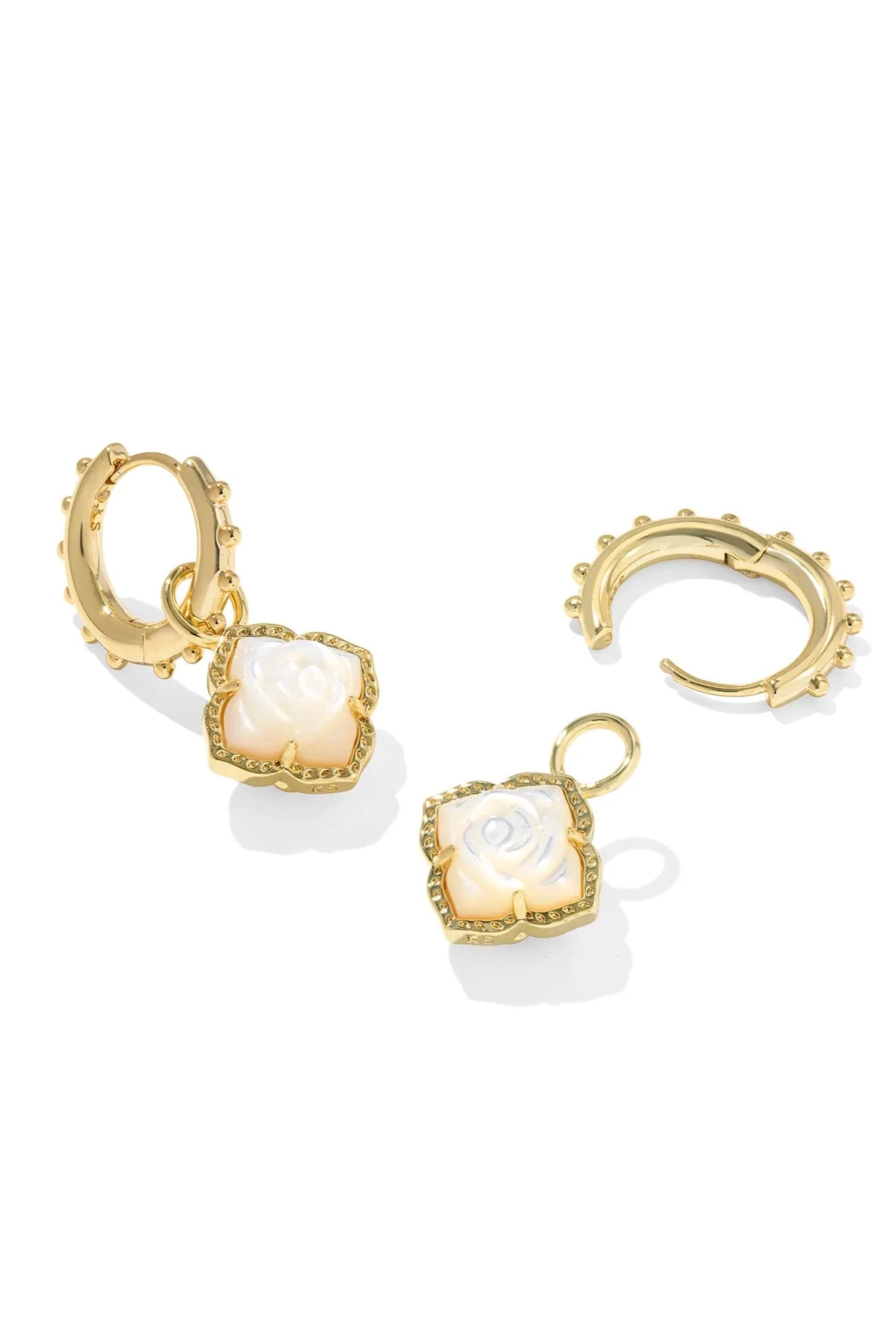 Mallory Rose Gold Huggie Earrings - Ivory