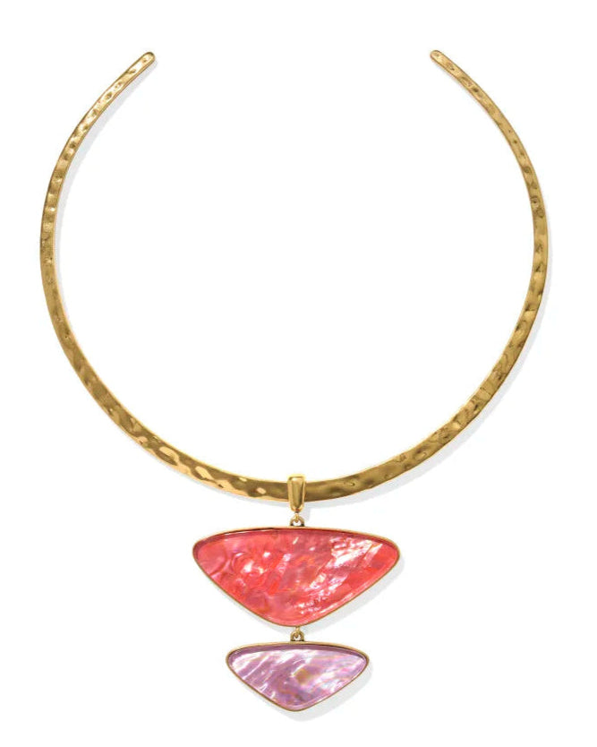 Margot Statement Necklace - Gold Pink Mix