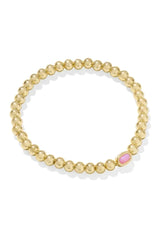 Mini Elaina Gold Stretch Bracelet - Carnation
