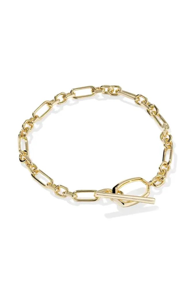 Sylvia Gold Metal Link and Chain Bracelet