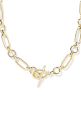 Sylvia Gold Metal Link and Chain Necklace