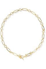 Sylvia Gold Metal Link and Chain Necklace