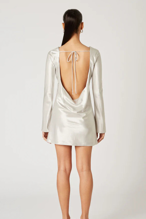 Kim Open Back Satin Mini Dress
