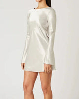 Kim Open Back Satin Mini Dress