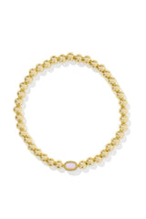 Mini Elaina Gold Stretch Bracelet - Pink Opalite Crystal