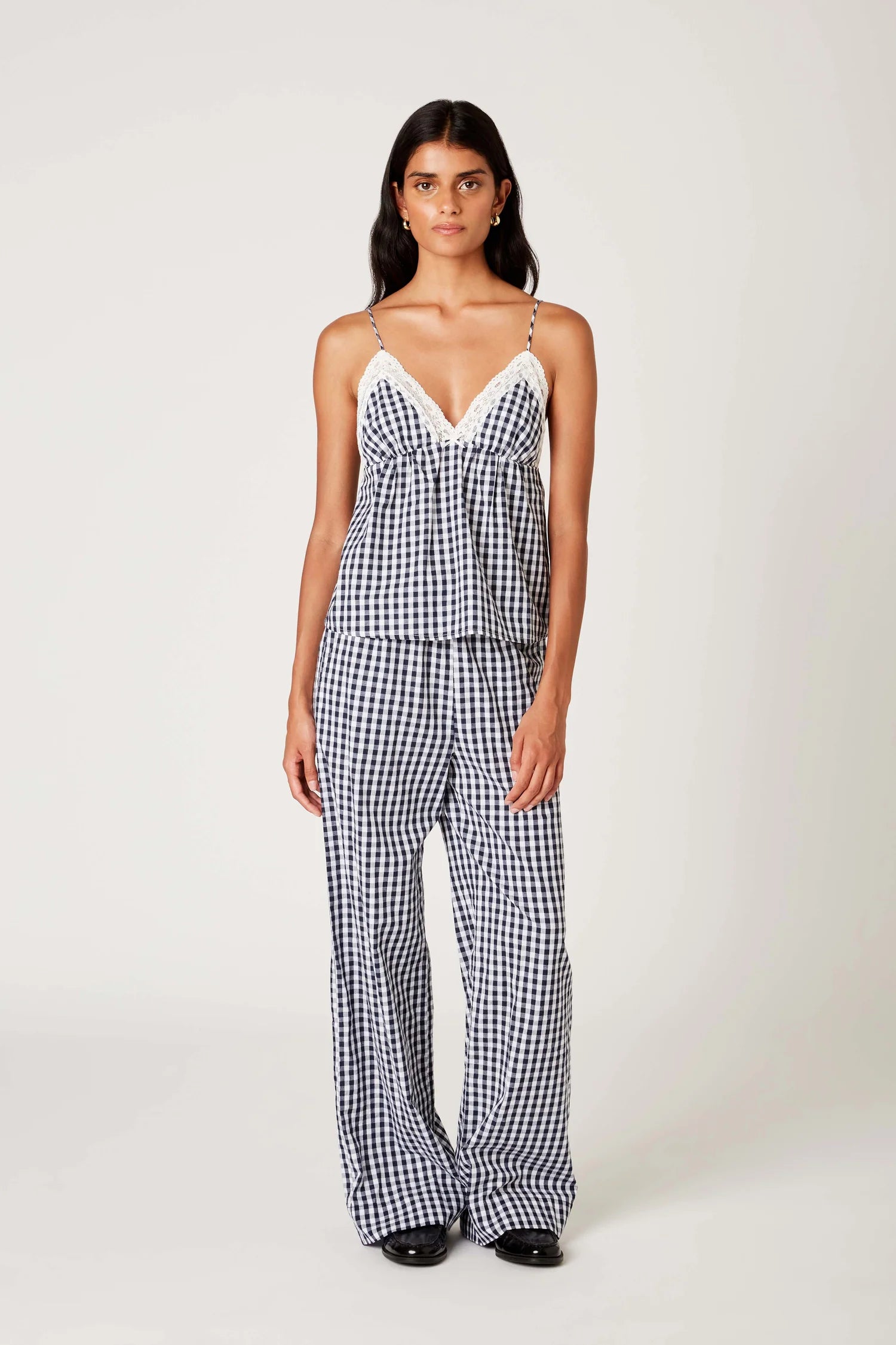 Khonny Gingham Pants - Navy