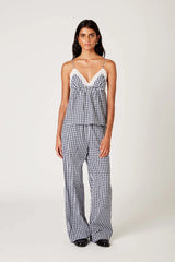 Khonny Gingham Pants - Navy