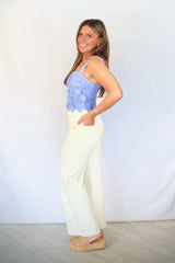 High-Rise Wide Leg with Raw Hem Jeans