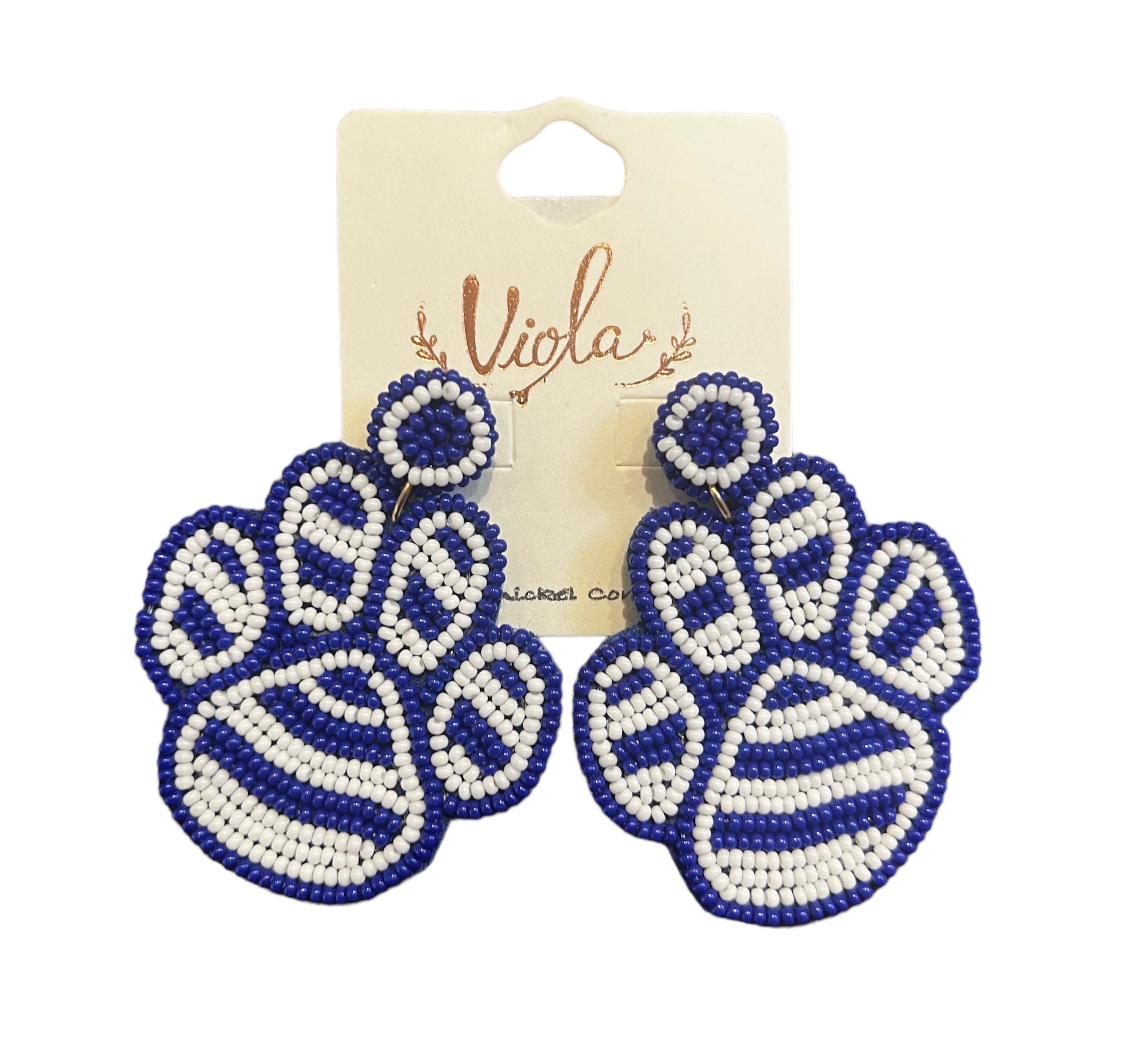 Large Wildcat Paw Beaded Earrings