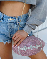 Pink Crystal Football Purse