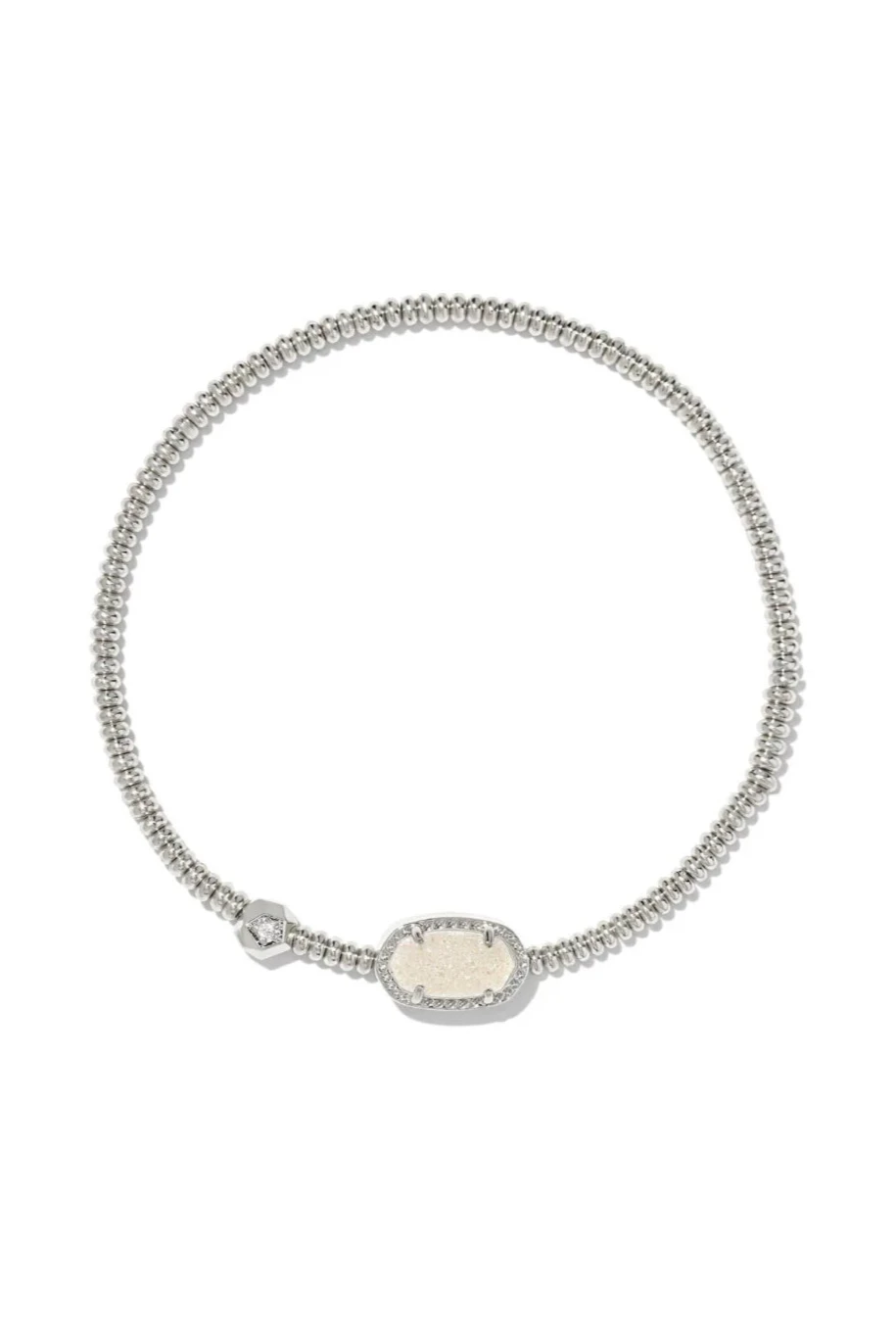 Grayson Rhodium Stretch Bracelet - Iridescent Drusy