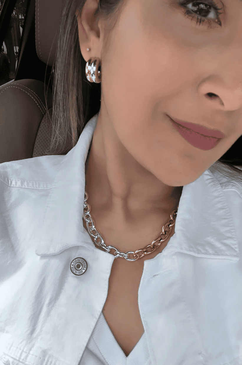 Kylie Two-Tone Hoop Earrings