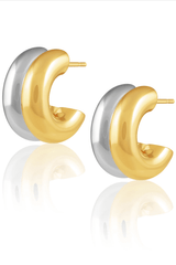 Kylie Two-Tone Hoop Earrings
