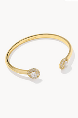 Bella Gold Cuff Bracelet - White