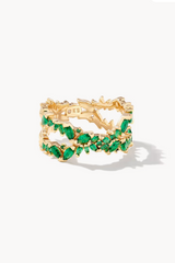 Rosalie Double Band Ring - Green