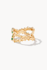 Rosalie Double Band Ring - Green