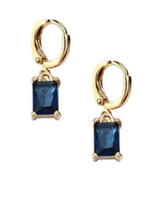 Alina Navy Gem Huggie Earrings