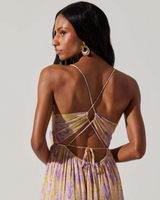 Minari Purple Floral V-Neck Maxi Dress