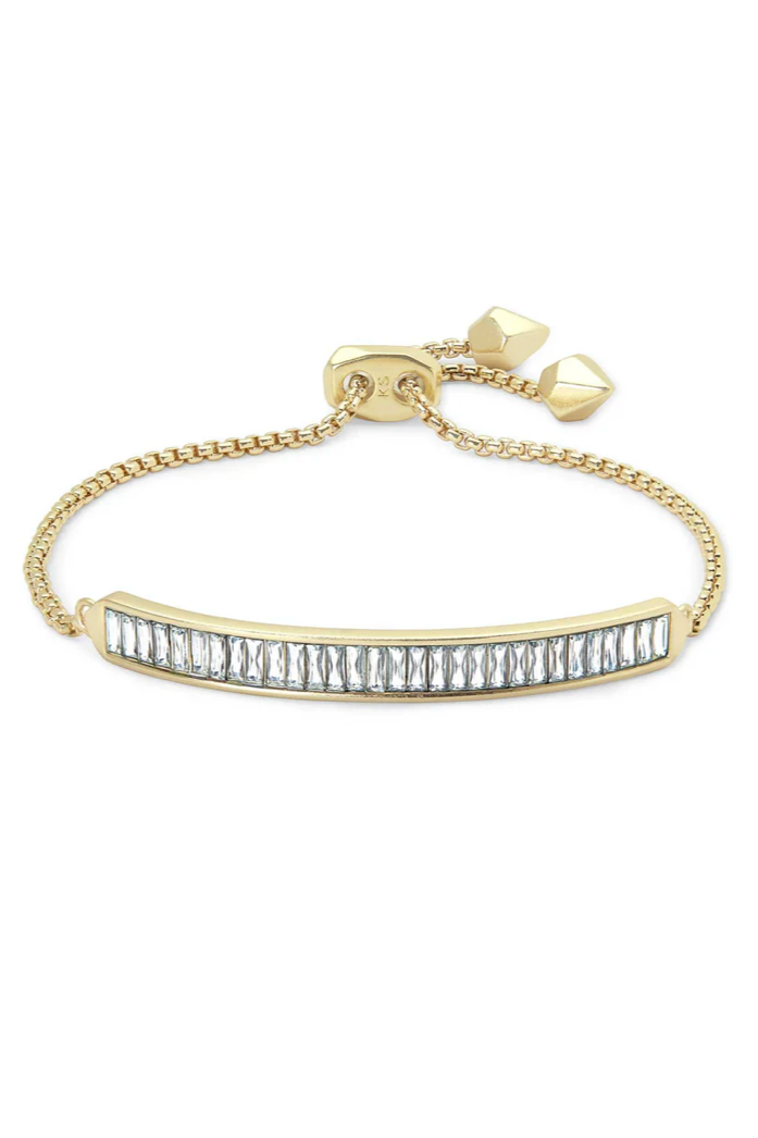 Jack Gold Delicate Chain Bracelet - White Crystal