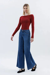 Jesse Mid Rise Palazzo Jeans
