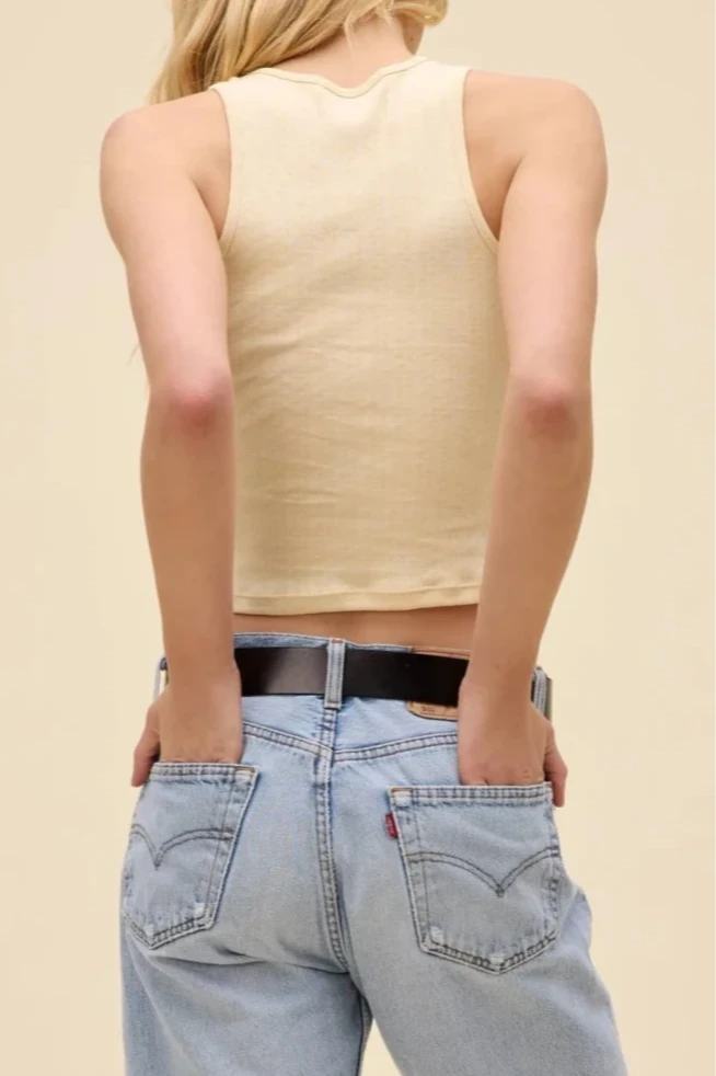 Dreamy Jones Bow Pointelle Tank Top