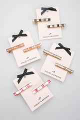 Elyse Pink Crystal Hair Clips Set of 2