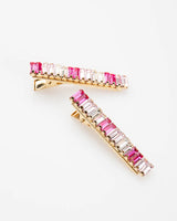 Elyse Pink Crystal Hair Clips Set of 2
