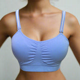 Scoop Neck Bra with Sheer Straps - Denim