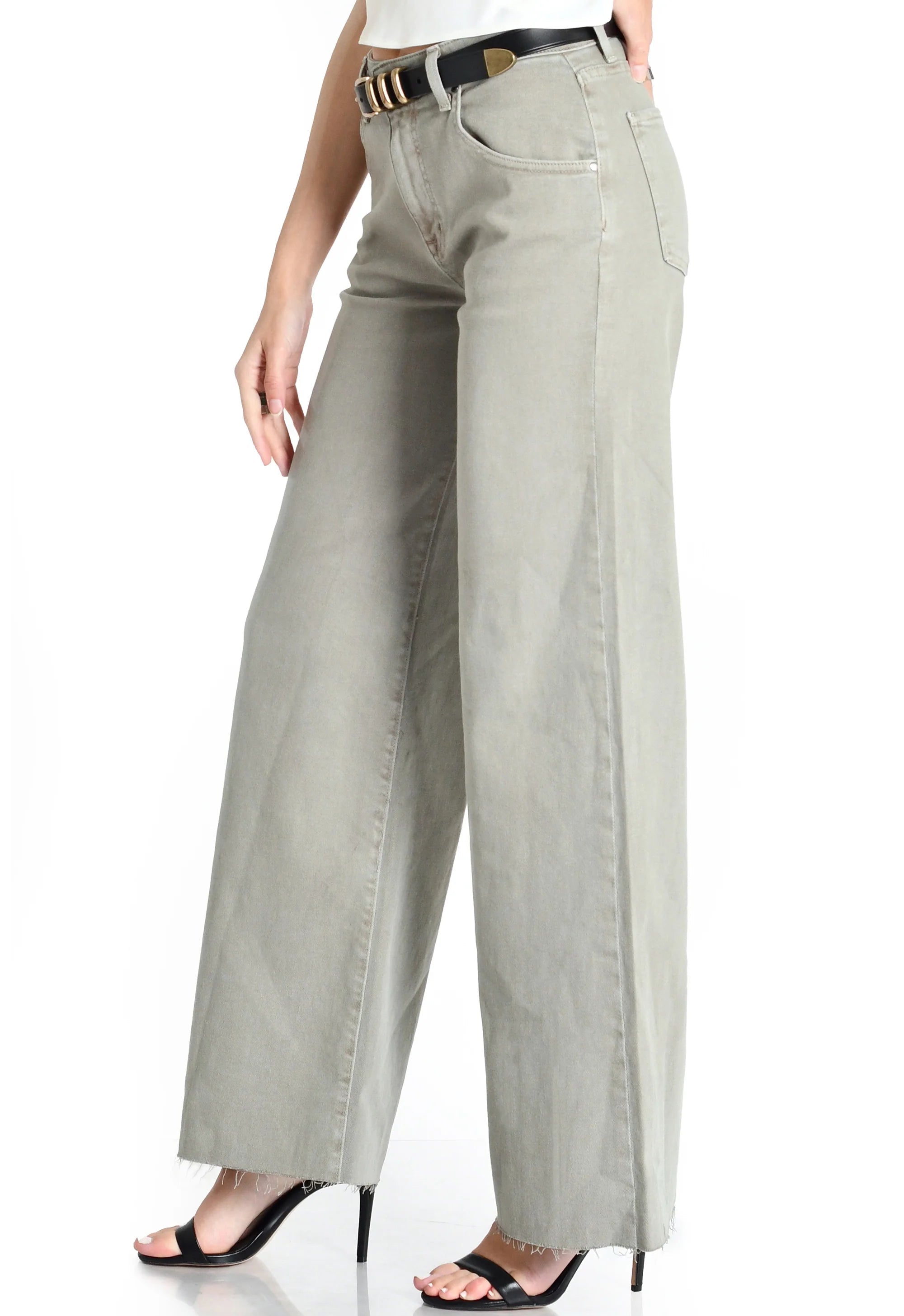 Ziggy Wide Leg Jeans - Sage