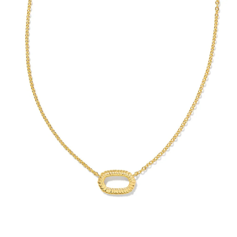 Elisa Ridge Gold Open Frame Necklace
