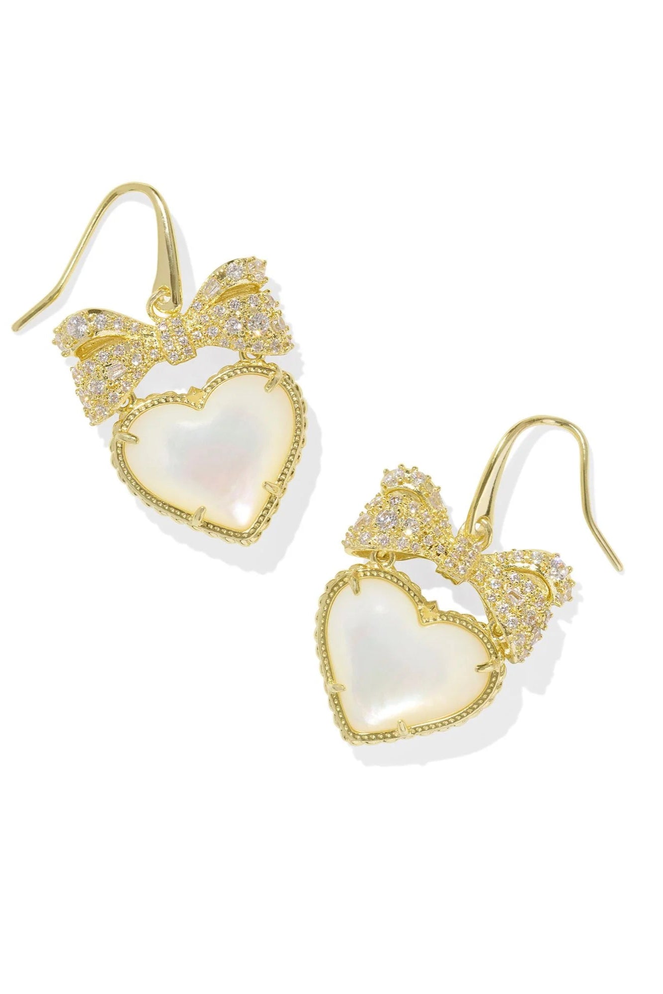 Haisley Heart Gold Drop Earrings
