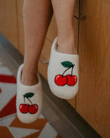 Cherry Stem Fuzzy Slippers