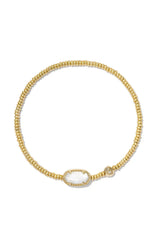 Grayson Gold Stretch Bracelet - White Mother-of-Pearl