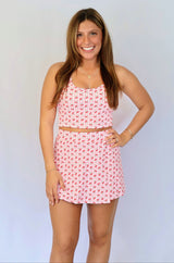 Cherry Gingham Athletic Top