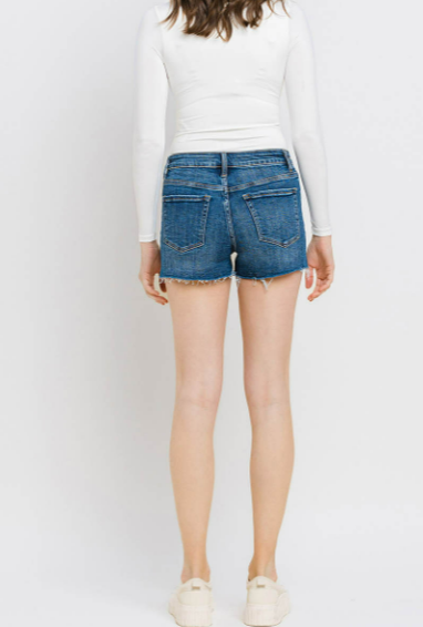 High Rise Patched Pocket Shorts