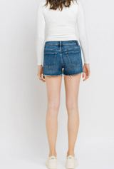 High Rise Patched Pocket Shorts