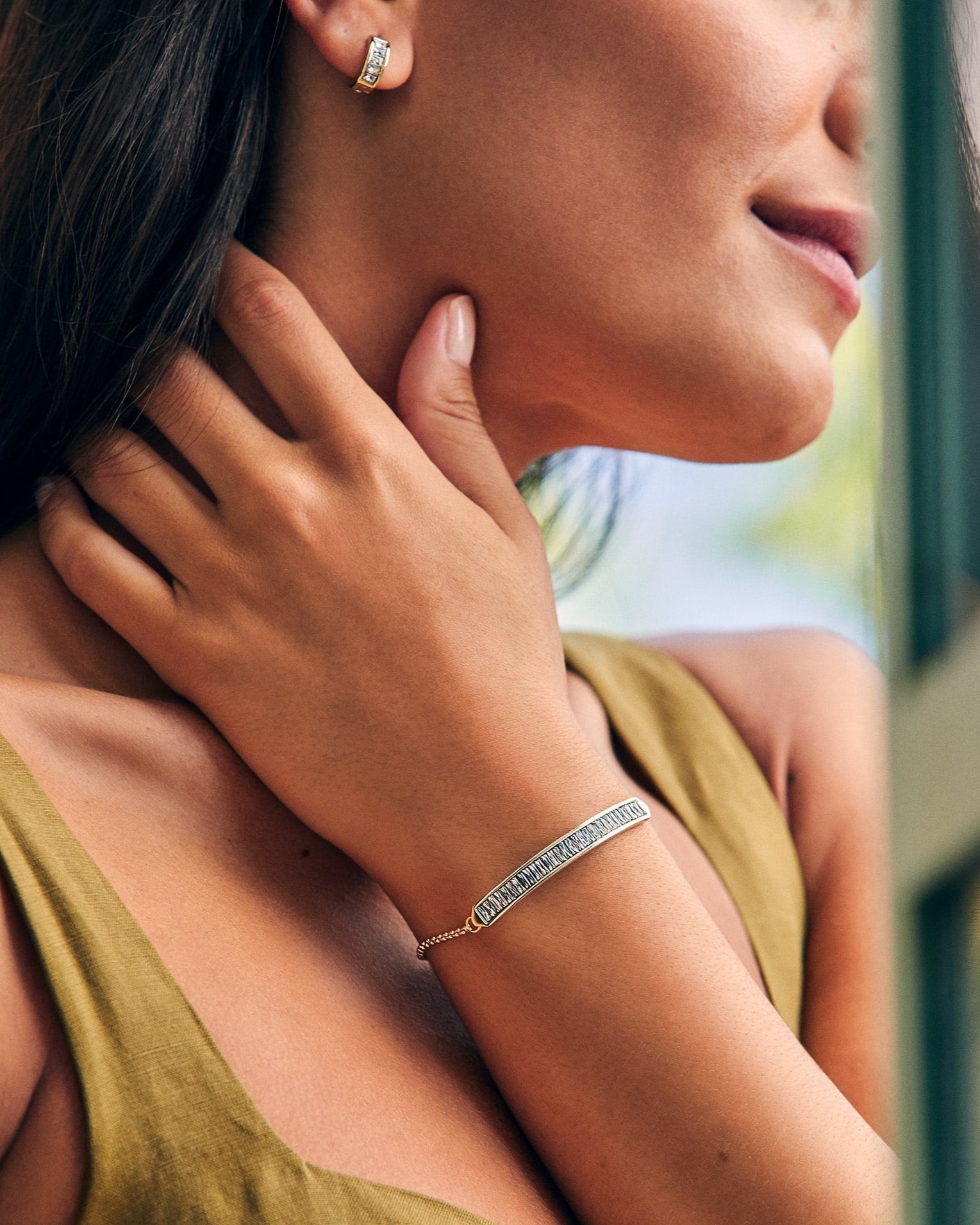 Jack Gold Delicate Chain Bracelet - White Crystal