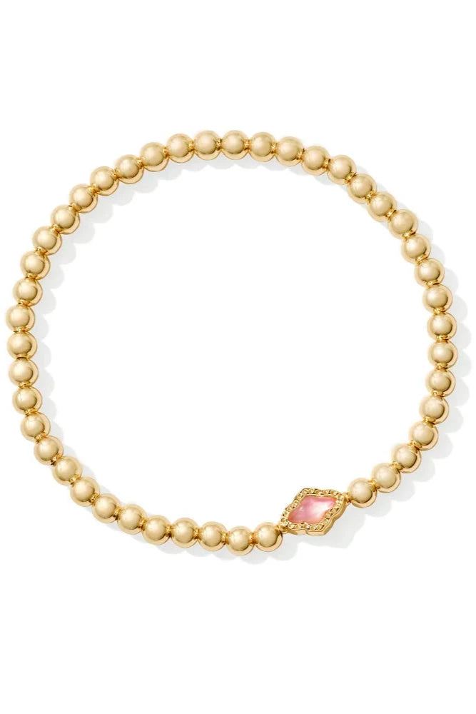 Abbie Gold Beaded Bracelet - Azalea Illusion