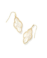 Abbie Gold Pave Drop Earrings - Ivory Mother-of-Pearl