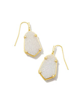 Alexandria Gold Drop Earrings - Iridescent Drusy