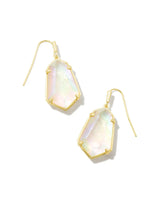 Alexandria Gold Drop Earrings - Iridescent Rock Crystal