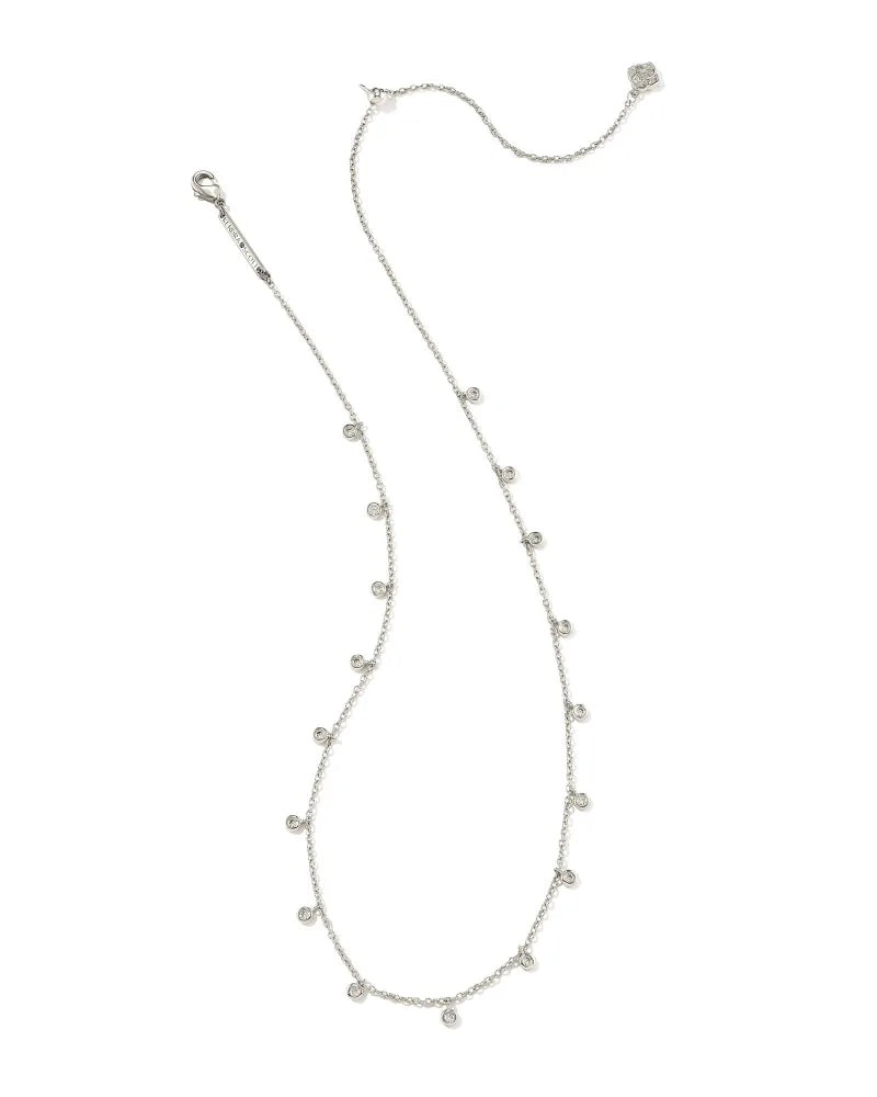 Amelia Rhodium Delicate Chain Necklace