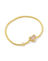 Ari Heart Gold Stretch Bracelet - Iridescent Drusy
