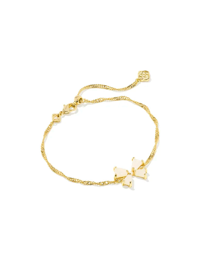 Blair Bow Gold Delicate Chain Bracelet - Iridescent Drusy
