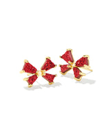 Blair Bow Gold Small Stud Earrings - Red Drusy