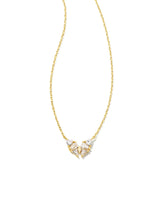 Blair Butterfly Gold Small Pendant Necklace - White Crystal